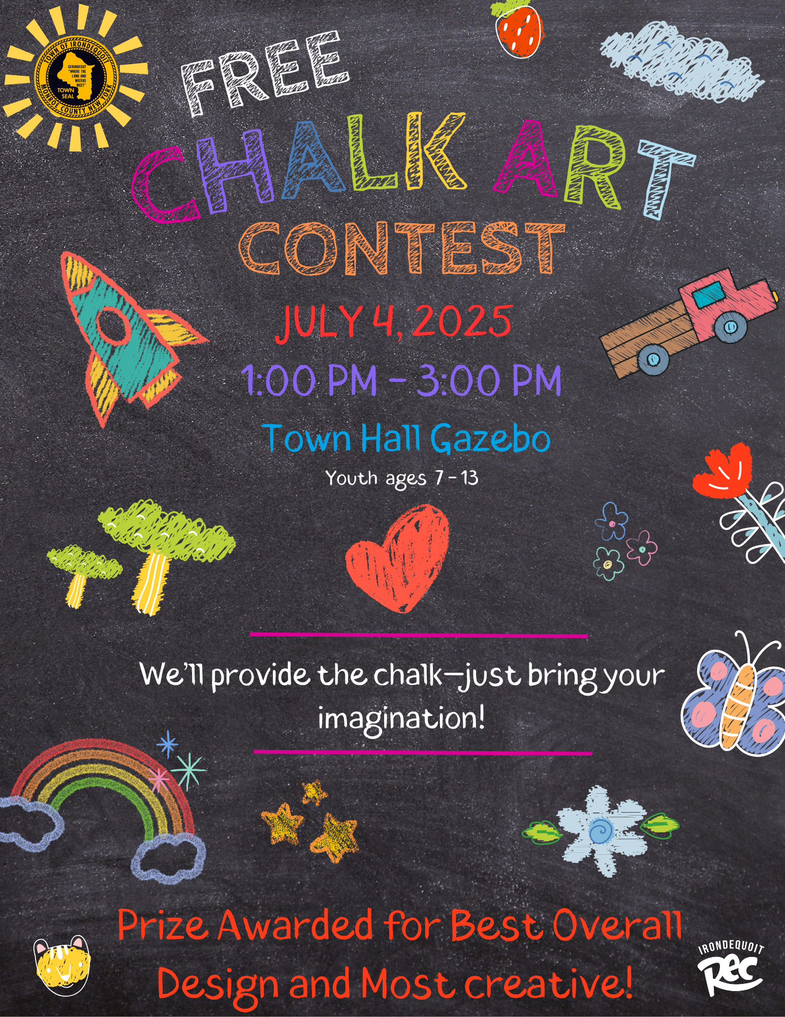 2025 July 4th Chalk Art Contest Flyer